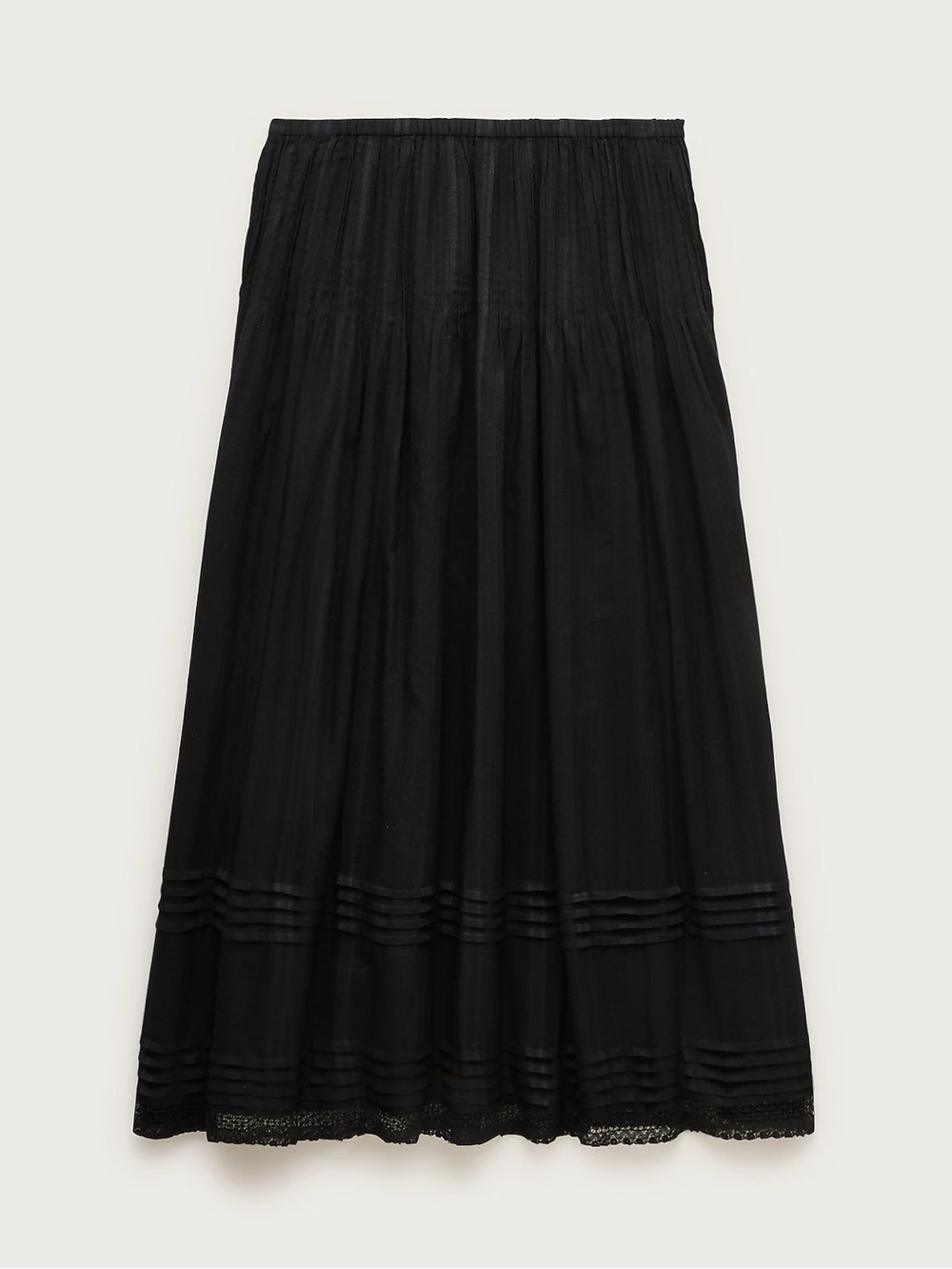 NWT J.Crew Tall Midi Skirt in Embroidered Dobby Black Size LT Large Tall